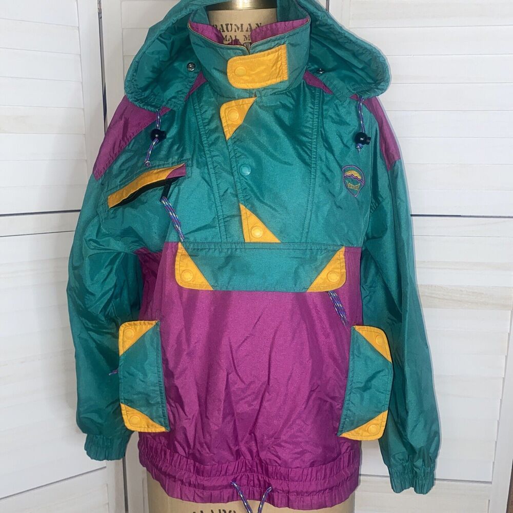 80s Vintage Marker Lightweight Lined Jacket Pullover 1/4 Zip size XS